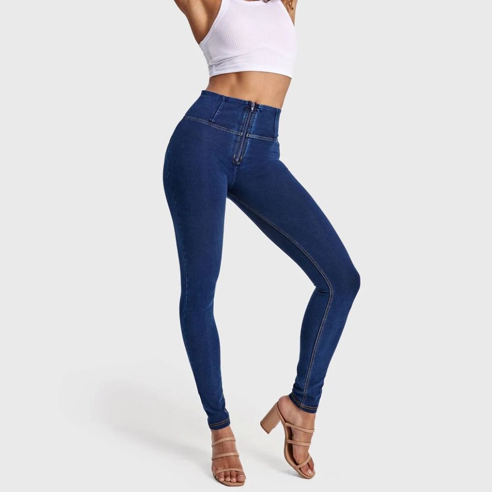 FREDDY $199 WR.UP Denim High Waisted Full Length Blue Dark Wash size 10 Stretch - Picture 4 of 16